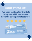 Grants Natural Toothpaste WHITENING +HA (Fluoride Free) 110g