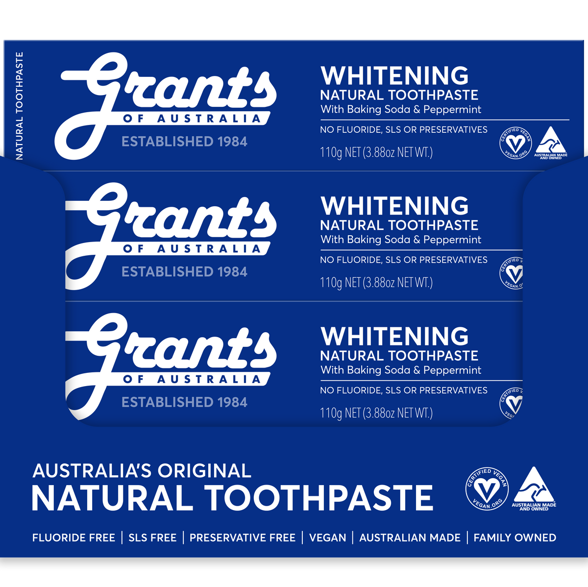 Grants Natural Toothpaste WHITENING | Fluoride Free 110g