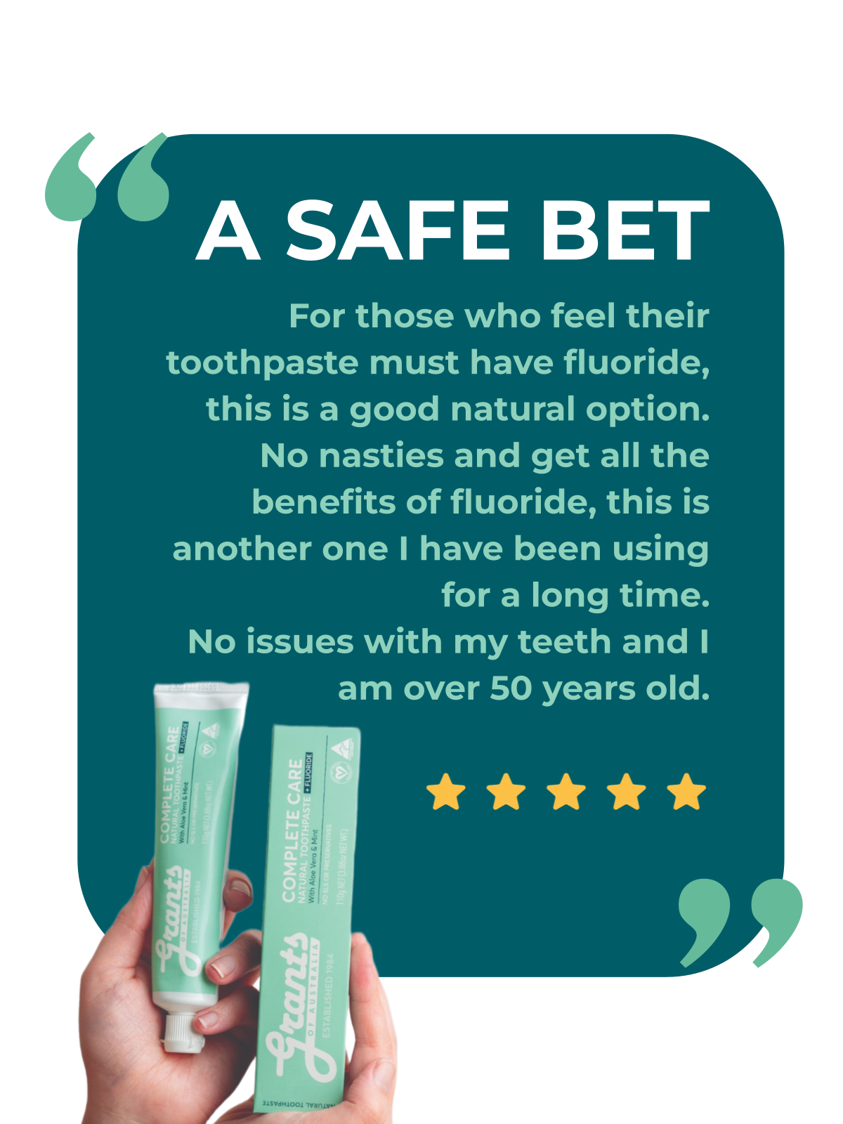 Grants Natural Toothpaste COMPLETE CARE | With Fluoride 110g