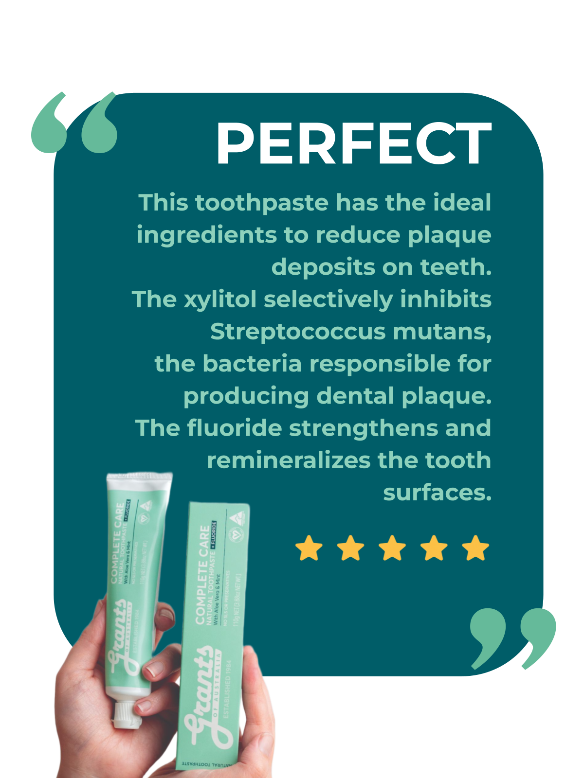 Grants Natural Toothpaste COMPLETE CARE | With Fluoride 110g