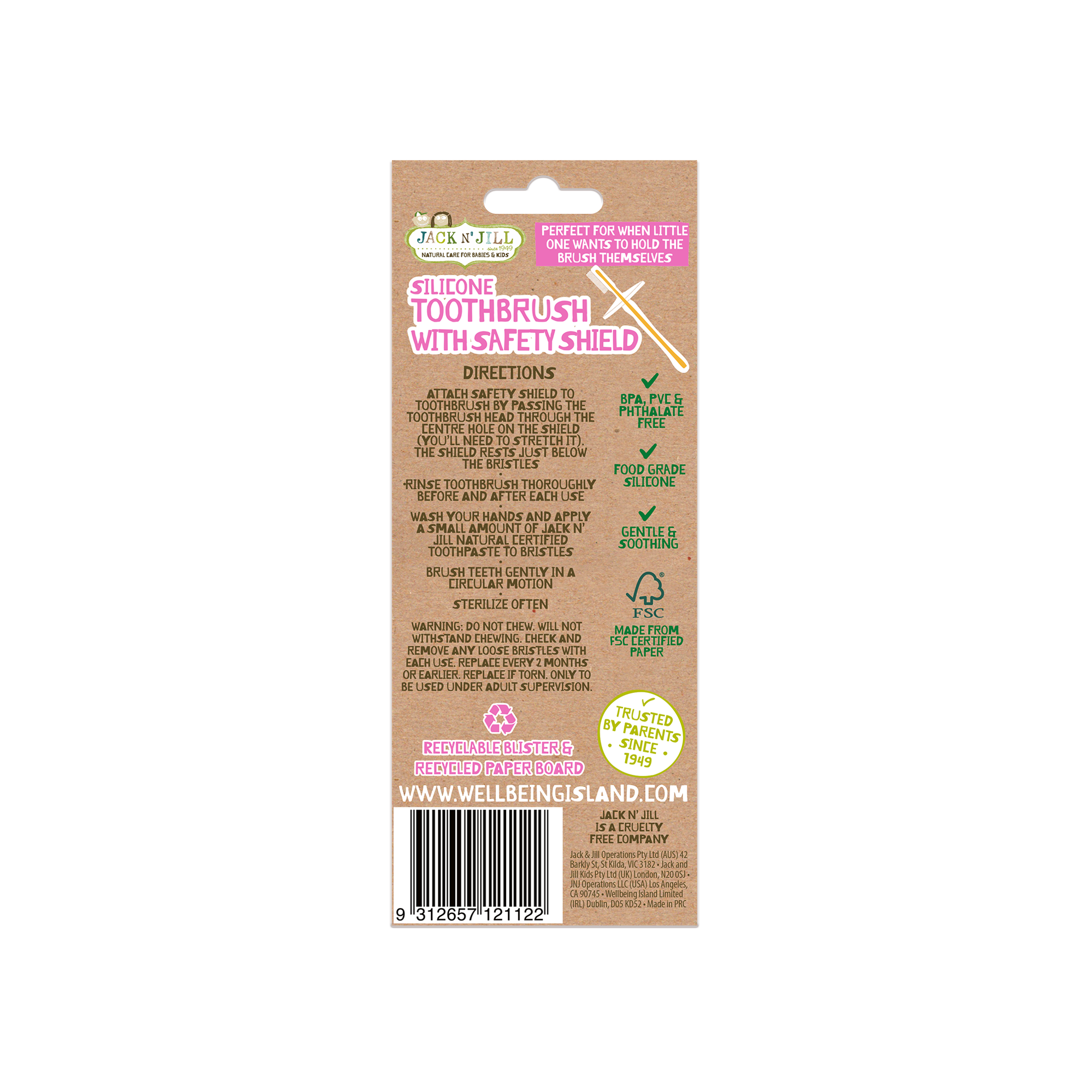 Jack N&#39; Jill Silicone Toothbrush (Food-Grade) - Kids Oral Care 