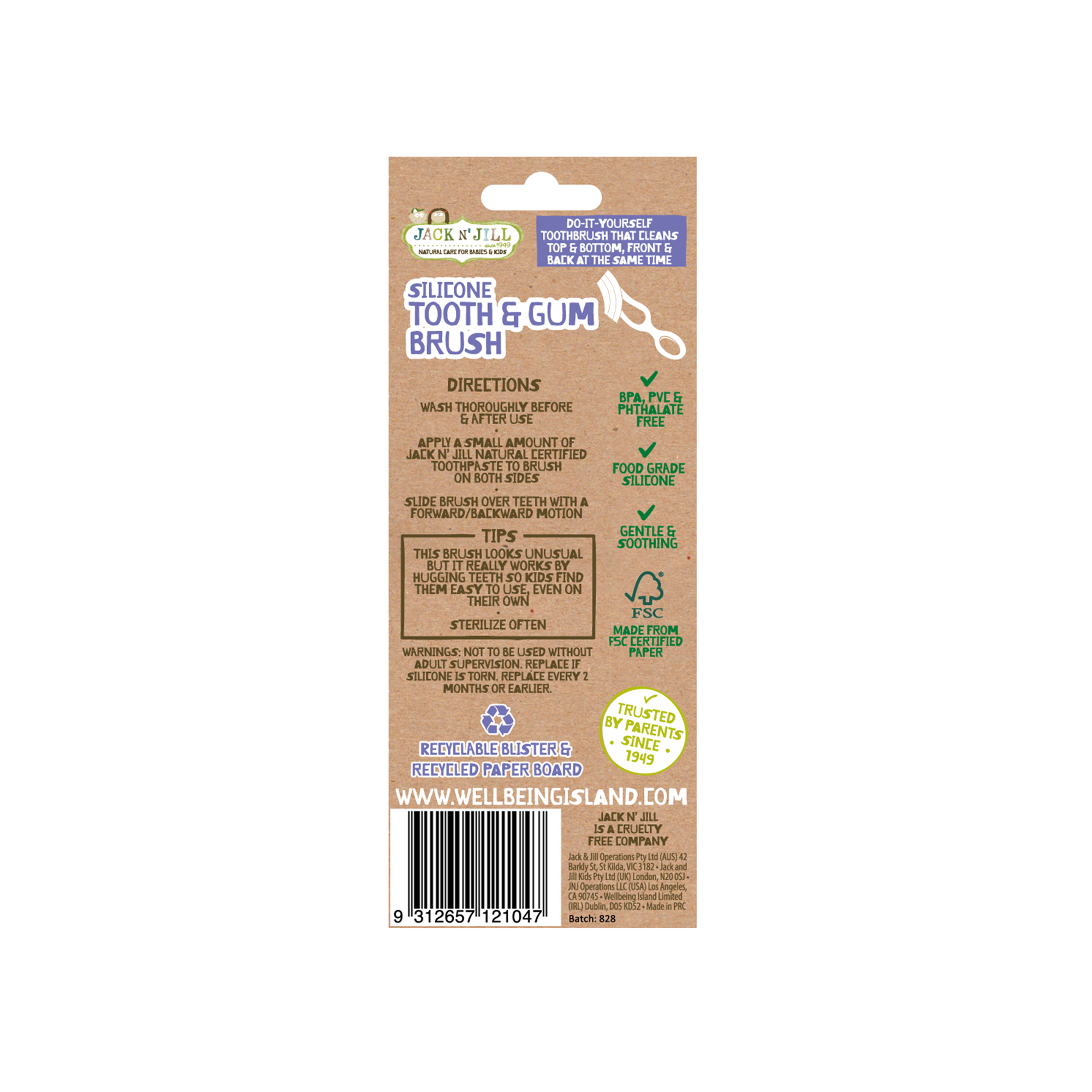 Jack N&#39; Jill Silicone Toothbrush (Food-Grade) - Kids Oral Care 