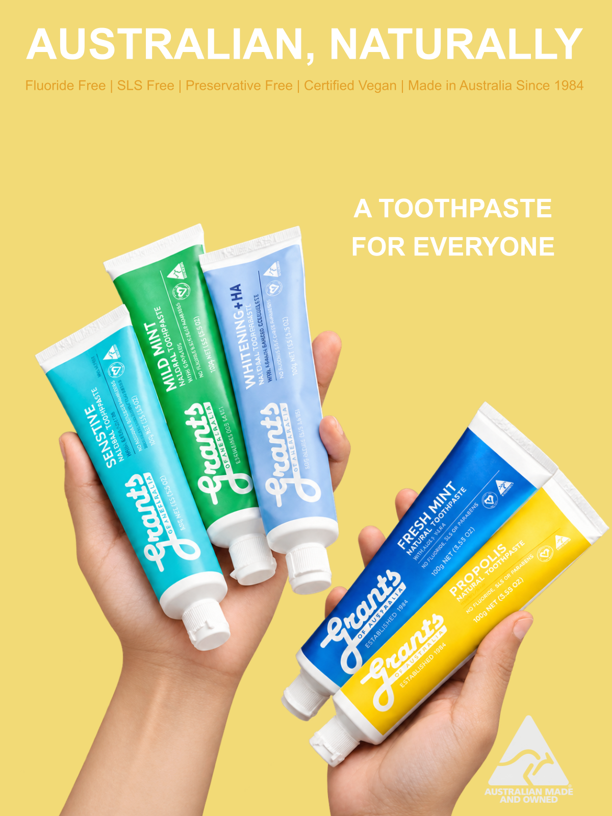 Grants Natural Toothpaste PROPOLIS | Fluoride Free 110g