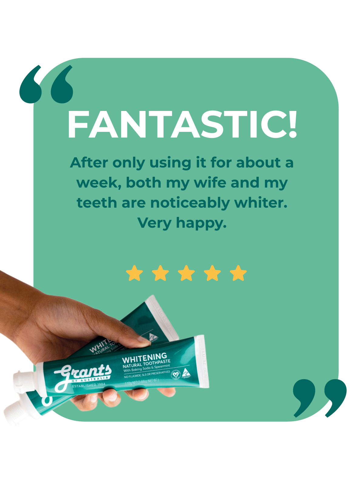 Grants Natural Toothpaste WHITENING | Fluoride Free 110g