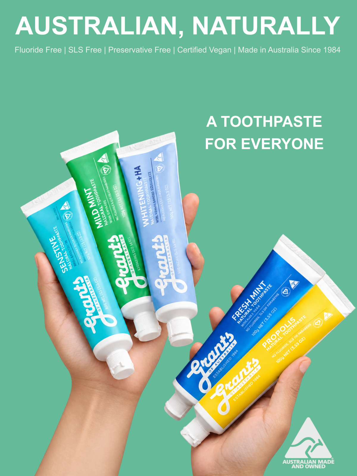Grants Natural Toothpaste WHITENING | Fluoride Free 110g