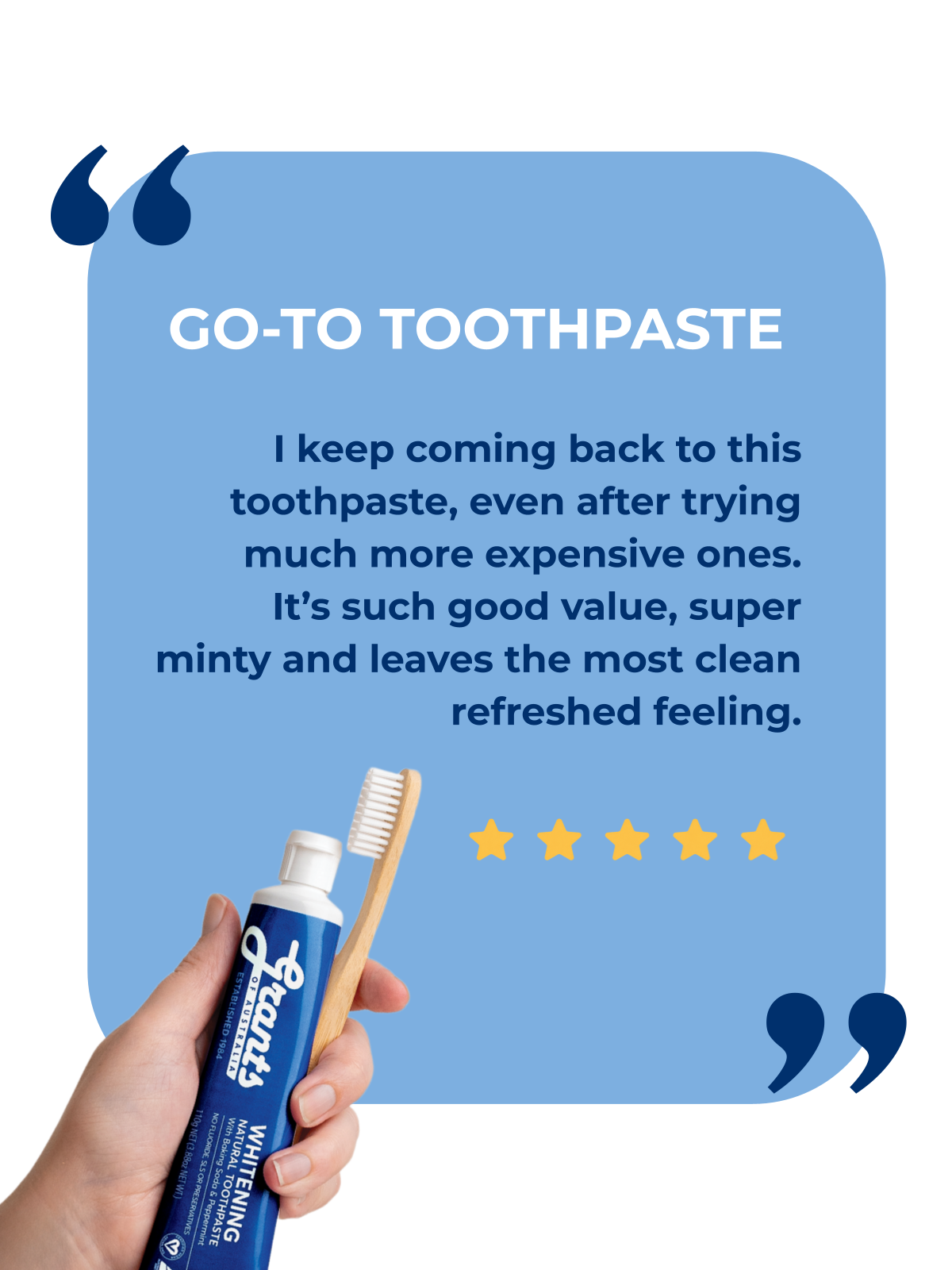 Grants Natural Toothpaste WHITENING | Fluoride Free 110g